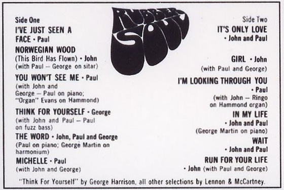 rubber soul US Capitol back